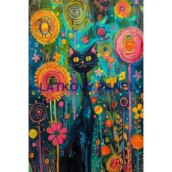 Látkový panel - Kočka - KČ-226 Velikost: 20x13cm, Materiál: Kočárkovina