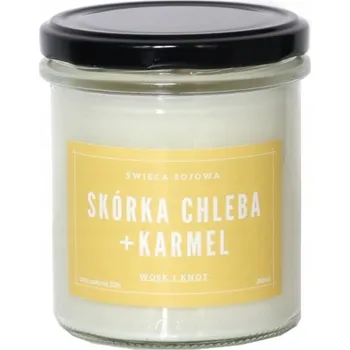 Svíčka Tradiční sójová svíčka - vůně chlebové kůrky s karamelem Vosk i Knot 1 ks