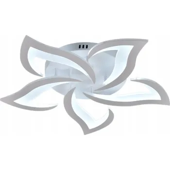 Moderní LED stropní Stropní Svítidlo Květ Lotosu do obýváku, bílé, s dálkovým ovládáním