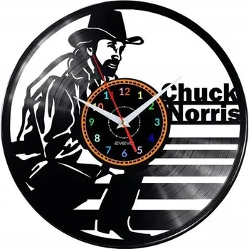 Hodiny CHUCK NORRIS HODINY NÁSTĚNNÉ DEKORATIVNÍ MODERNÍ VINYLOVÁ DESKA VINYL NA ZEĎ