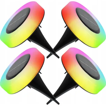 Venkovní osvětlení Solární Zahradní Lampa LED Nájezdová Zapichovací Disky Senzor Soumraku RGB