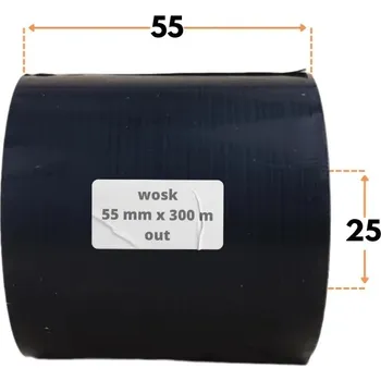 Pracovní obuv 55x300 vosková kalka 55mm 300m termotransferová páska zebra 1 palec WAX ttr