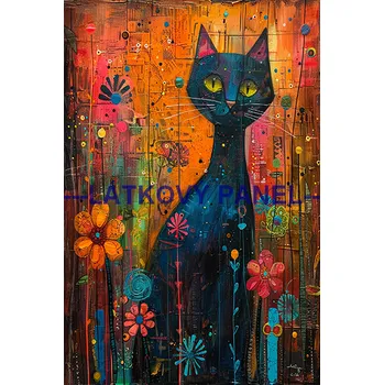 Látkový panel - Kočka - KČ-217 Velikost: 20x13cm, Materiál: Bavlna