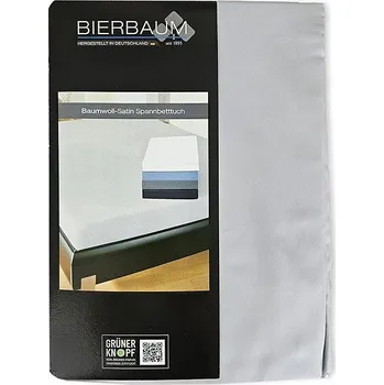 Prostěradlo Bierbaum Saténové prostěradlo 90 × 200 cm světle šedé