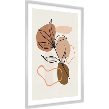 Obraz Plakát na zeď Drobné LÍSTKY Line-Art Dekor 50x70