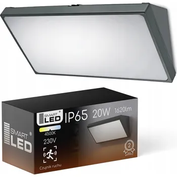 Venkovní osvětlení Venkovní nástěnné svítidlo Smartled šedé, integrovaný LED zdroj 20 W