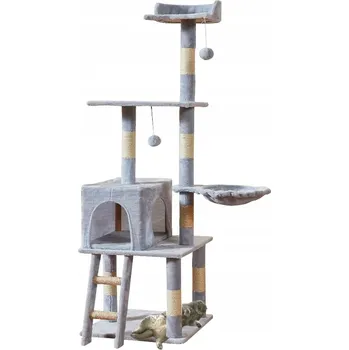 Škrabadlo pro kočky šedé vysoké 101-160 cm 4 úrovně