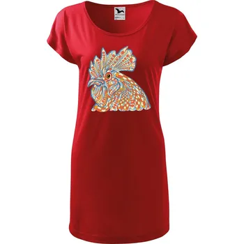 Dámské tričko DOBRÝ TRIKO Dámské tričko/šaty Hlava kohouta Velikost: XS, Barva: Červená