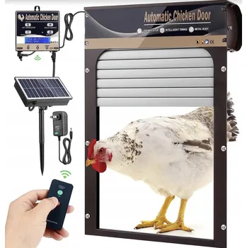 AUTOMATICKÁ DVÍŘKA DO KURNÍKU SOLÁRNÍ S ČASOVAČEM A SVĚTELNÝM SENZOREM