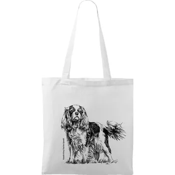 Plátěná taška - Kavalír King Charles španěl Barva: Bílá