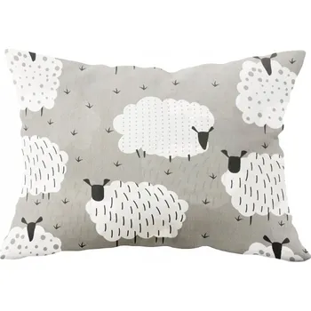 Polštář Povlak na polštář Ovečky 70x90 cm světle šedá