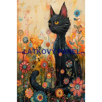 Látkový panel - Kočka - KČ-224 Velikost: 30x20cm, Materiál: Kočárkovina