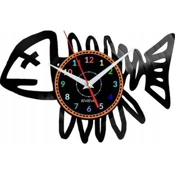 Hodiny RYBA HODINY NÁSTĚNNÉ DEKORATIVNÍ MODERNÍ VINYLOVÁ DESKA VINYL E