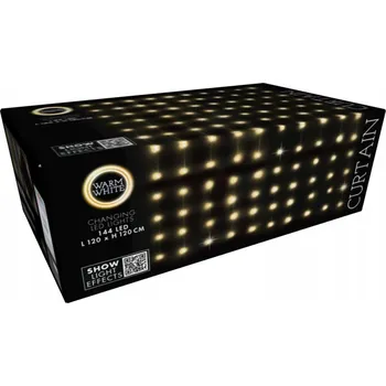 Vánoční dekorace VÁNOČNÍ OSVĚTLENÍ NA STROMEČEK SVĚTELNÝ ZÁVĚS 120x120cm 144 LED TEPLÁ BÍLÁ + DÁLKOVÝ OVLADAČ