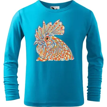 Chlapecké oblečení DOBRÝ TRIKO Dětské bavlněné triko Hlava kohouta Velikost: 134/8 let, Barva: Tyrkysová