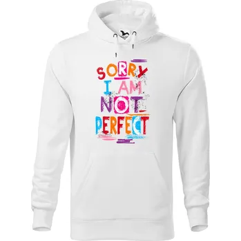 Pánská mikina DOBRÝ TRIKO Pánská mikina s potiskem Not perfect Velikost pánské mikiny: L, Barva: Bílá