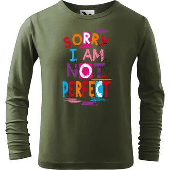 Dětská móda DOBRÝ TRIKO Dětské bavlněné triko Not perfect Velikost: 158/12 let, Barva: Khaki