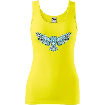 Dámské tričko DOBRÝ TRIKO Dámské tílko s potiskem Letící sova Velikost: XL, Barva: Citrónová