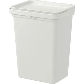 Odpadkový koš IKEA HALLBAR Koš s víkem, světle šedý, 10 l