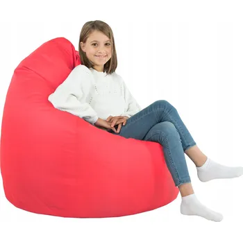 Taburet RŮŽOVÝ PYTEL XL Z EKO-KŮŽE TABURET KŘESLO