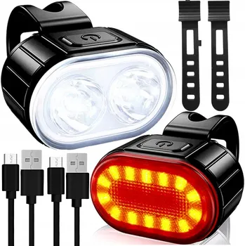 Cyklosvítilna Sada cyklistických světel Gearox černá LED akumulátor 200 lm 10 režimů