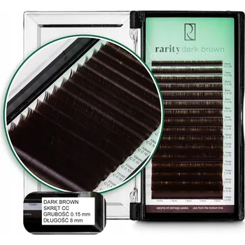 Umělé řasy UMĚLÉ ŘASY Rarity Dark Brown Lashes zakřivení CC | 0,15 mm | 8 mm