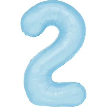 Balónek Id_2339_2_bł FÓLIOVÝ BALÓN ČÍSLICE 2 SVĚTLE MODRÁ SVĚTLE MODRÁ BALÓNKY 100 cm DVOU LET