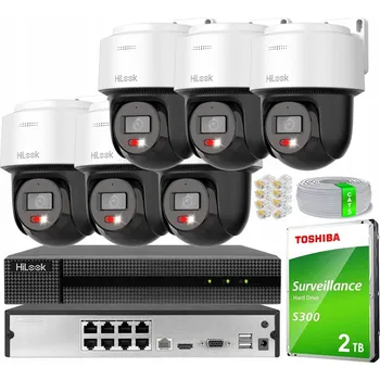 Bezpečnostní kamera Sada pro monitoring 6 IP kamer PTZ-N4MP-P 4MP HiLook od Hikvision 2TB