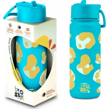 Brosky Wild 550 ml Modrý termální lahev na pití na vodu s brčkem a potiskem