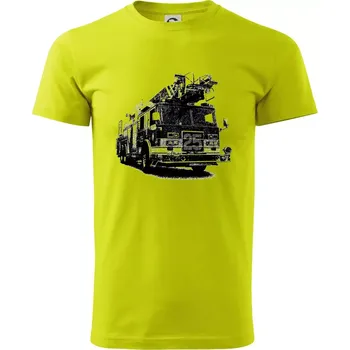Pánské tričko Hasičské auto 25 - Klasické pánské triko vyšší gramáže - L ( Limetková )