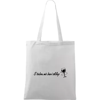 S tebou mě baví sklep - Taška bavlněná - 42 x 38 cm ( Bílá )
