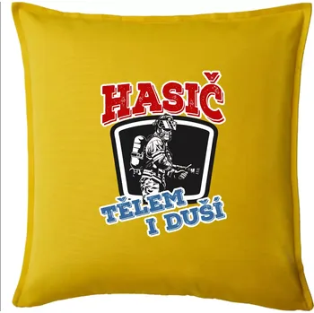 Polštář Hasič tělem i duší - Polštář 50x50 - 50x50 - Pouze potah ( Žlutá )