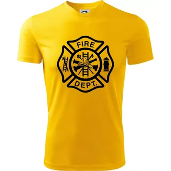 Chlapecké tričko Fire dept. logo - Dětské triko sportovní (dresovina) - 146 cm/10 let ( Žlutá )