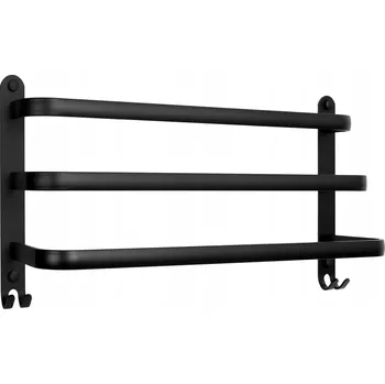 Věšák Věšák na ručníky Gockowiak kovový černý matný na hmoždinky 5 míst 50 cm