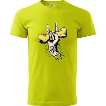 Pánská móda Rocková ruka kost a oko - Klasické pánské triko vyšší gramáže - XS ( Limetková )