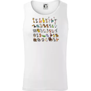 Pánské termoprádlo Triko plné zvířátek - Tílko pánské Core - XL ( Bílá )