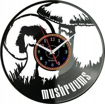 Hodiny Houby Muchomůrky NÁSTĚNNÉ HODINY DEKORATIVNÍ MODERNÍ VINYLOVÁ DESKA VINYL