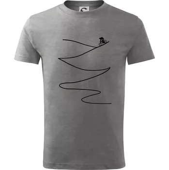 Chlapecké tričko Cyklo sjezd z kopce - Tričko dětské bavlněné - 98 cm / 2 roky ( Tmavě šedý melír )