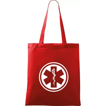 Rescue logo samostatné kulaté - Taška bavlněná - 42 x 38 cm ( Červená )