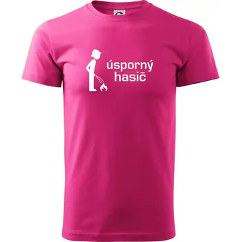 Pánská móda Úsporný hasič - Klasické pánské triko vyšší gramáže - S ( Purpurová )