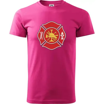 Pánská móda Fire department logo červené - Klasické pánské triko vyšší gramáže - S ( Purpurová )