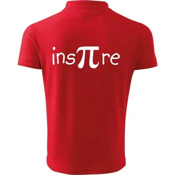 Pánská košile Inspire matematika - Polokošile pánská Pique Polo 203 - 5XL ( Červená )
