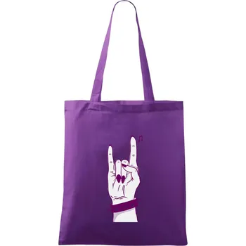Rocková ruka dámská - Taška bavlněná - 42 x 38 cm ( Fialová )