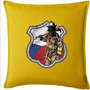 Polštář Hasič erb - Česká vlajka - Polštář 50x50 - 50x50 - Pouze potah ( Žlutá )