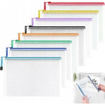 8x EXTRA Složka taška BAG na zip A4 Mix barev 33,5 x 23,5 cm zesílená