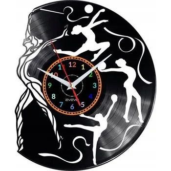 Hodiny GYMNASTIKA NÁSTĚNNÉ HODINY DEKORATIVNÍ MODERNÍ VINYLOVÁ DESKA VINYL NA P