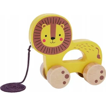 Dřevěná hračka LEV KE TAHÁNÍ DŘEVĚNÝ TAHACÍ ZVÍŘÁTKO TOOKY TOY