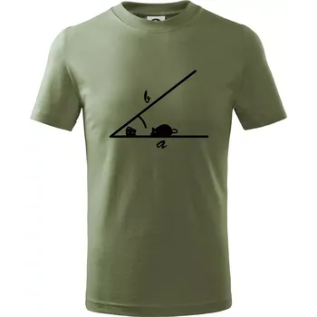 Matematická myš - Tričko dětské bavlněné - 134 cm/8 let ( Khaki )