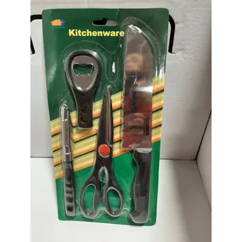 Kuchyňský nůž KUCHYŇSKÁ SADA NŮŽ, NOŽÍK, KUCHYŇSKÉ NŮŽKY, ŠKRABKA, SADA 4 ks