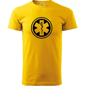 Pánské tričko Rescue logo samostatné kulaté - Triko extra velké (5-8XL) - 6XL ( Žlutá )